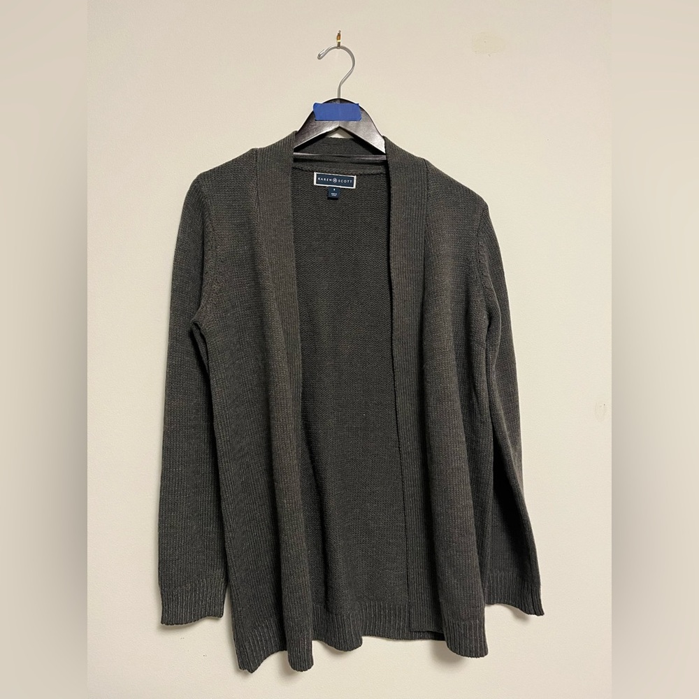 Karen Scott Gray Cardigan Sweater